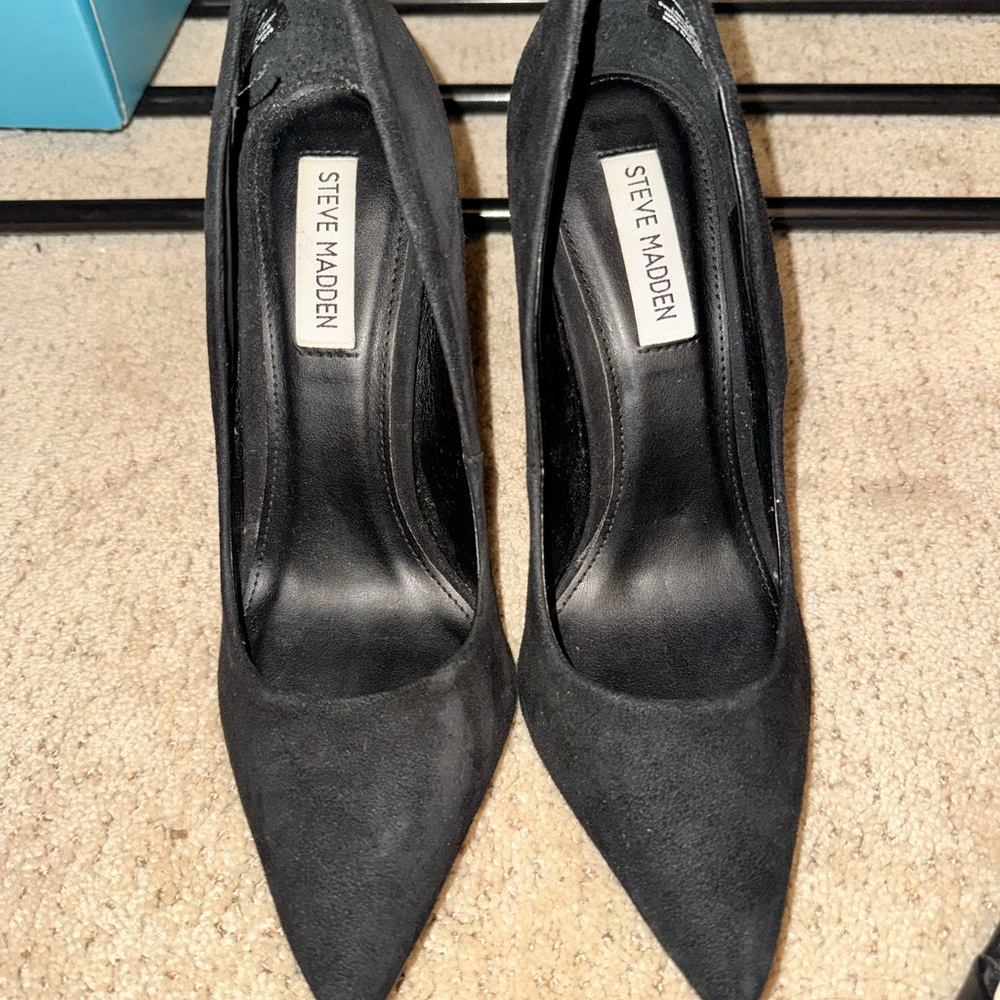 Steve Madden Black Suede Heels
